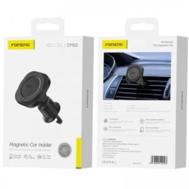 Universal Βάση Στήριξης Αεραγωγού Αυτοκινήτου Foneng CP102 Magnetic για Smartphones έως 6.7" Μαύρο N71200 3