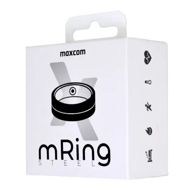 Smart Ring Maxcom mRing MR100 No.12 (Εσωτερική Διάμετρος 21.7mm) IP68 με Μετρητή Παλμών, Ύπνου, Θερμίδες, Βήματα Μαύρο 2
