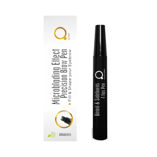 Microblading Effect Precision Brow Pen Black 5g by Qure - Μαύρο Πενάκι σχηματισμού – γεμίσματος φρυδιών