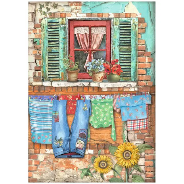 Ριζόχαρτο ντεκουπάζ Stamperia 21x29cm A4, Sunflower Art, Window