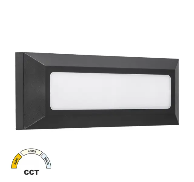 LED ΦΩΤΙΣΤΙΚΟ PC ΕΠΙΤΟΙΧΟ ΟΡΘΟΓΩΝΙΟ 4W CCT IP65 ΓΡΑΦΙΤΗΣ
