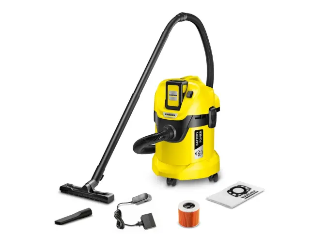 Σκούπα Karcher Υγρής Και Ξηρής Αναρρόφησης WD 3 Battery Set (1.629-911.0) με Ισχύ 300 W και χωρητικότητα κάδου 17 L1.629-911.0