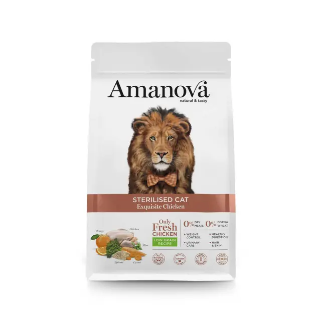 Amanova Low Grain Sterilised Cat Exquisite Chicken 1,5Kg Μονόχρωμο