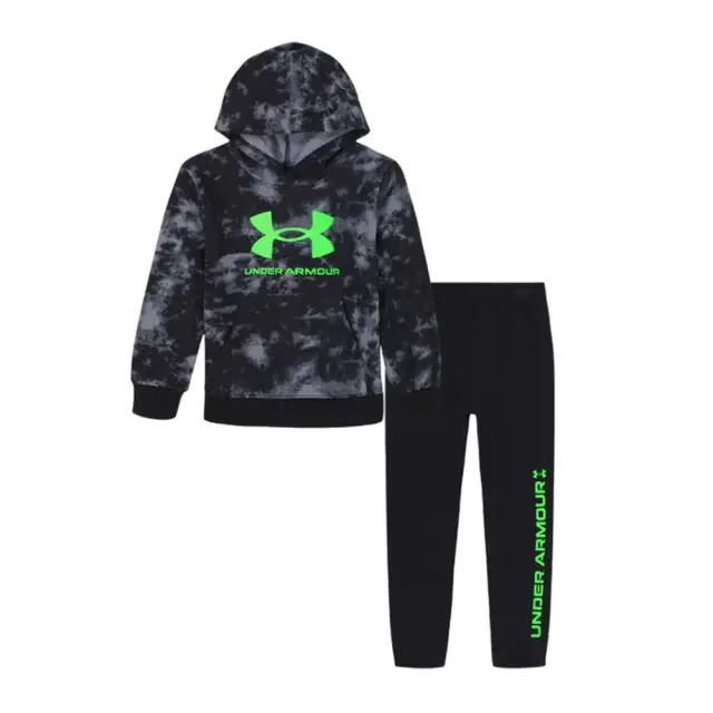 Under Armour Boy's Rival Allover Print Hoodie Set Μαύρο - Πράσινο UAFII0BE-001 (Under Armour)