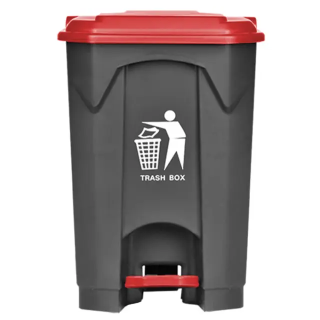 Delta Cleaning Πλαστικός κάδος απορριμμάτων με πεντάλ 87lt Κόκκινο / ΚΠ87Κ