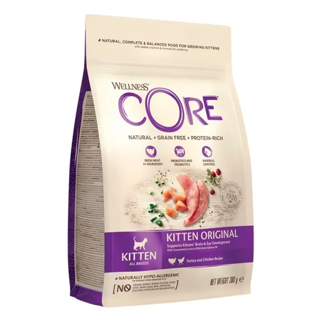 Wellness Core Kitten Original Ξηρά Τροφή για Ανήλικες Γάτες με Γαλοπούλα & Κοτόπουλο 300gr