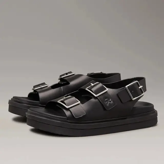 Γυναικεία Δερμάτινα Σανδάλια Calvin Klein YW0YW01785 0GJ Μαύρα Μαύρο - 37 2
