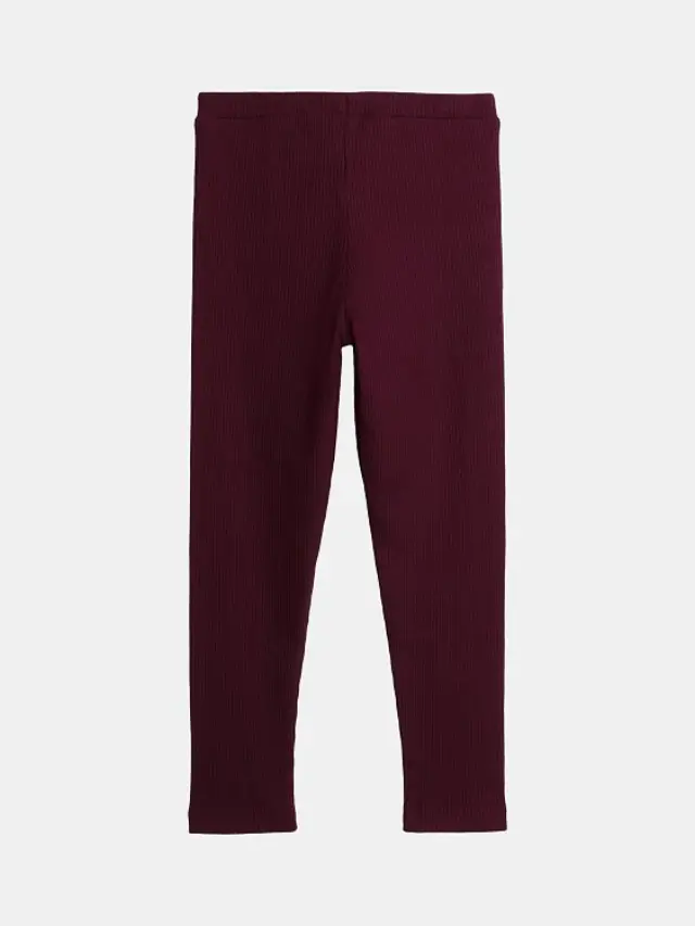 Παιδικό Κολάν για Κορίτσια Ribbed Burgundy ΜΩΒ 3