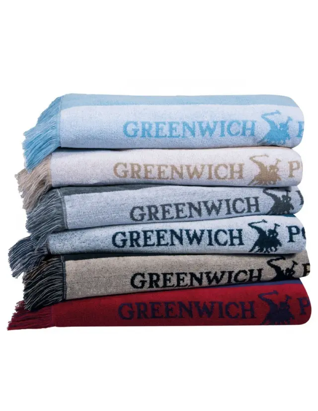 Πετσέτα Θαλάσσης 90Χ170 Βαμβακερή Essential Greenwich Polo Club 3728 Γαλάζιο-Λευκό 3