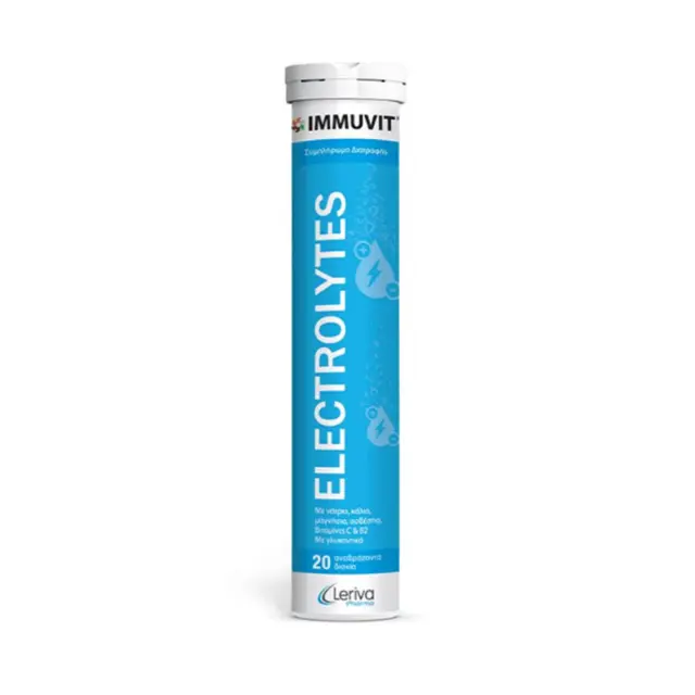 Leriva Pharma Immuvit Electrolytes Λεμόνι 20 αναβράζοντα δισκία