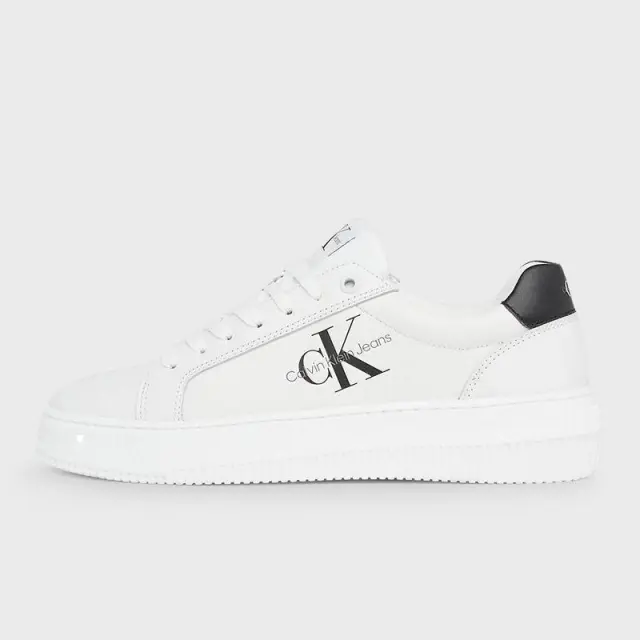 Calvin Klein - Γυναικεία Δερμάτινα Sneakers Chunky Cupsole Mono Wn YW0YW00823-0LB Λευκό - 40 2