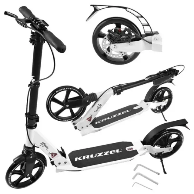 KRUZZEL HYPERION ΠΑΤΙΝΙ SCOOTER ΑΝΑΔΙΠΛΟΥΜΕΝΟ ΜΕ ΤΡΟΧΟ 200mm ΛΕΥΚΟ W 26141