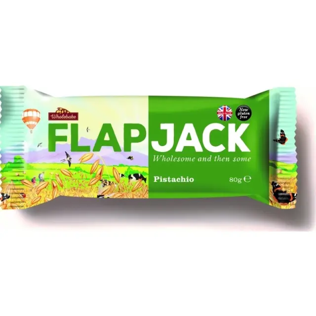Wholebake Μπάρα Flapjack / Βρώμης με Pistachio 80gr