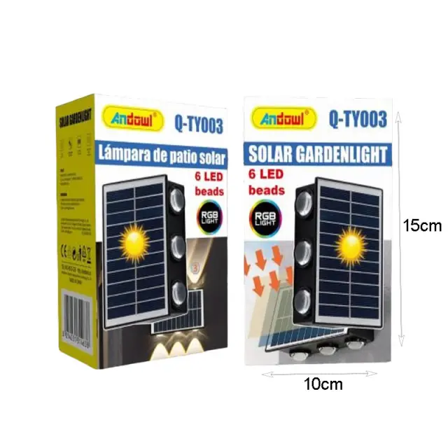 Andowl Ηλιακός Προβολέας με 6 LED και RGB Q-TY003 - Solar Gardenlight Q-TY003 075710 2
