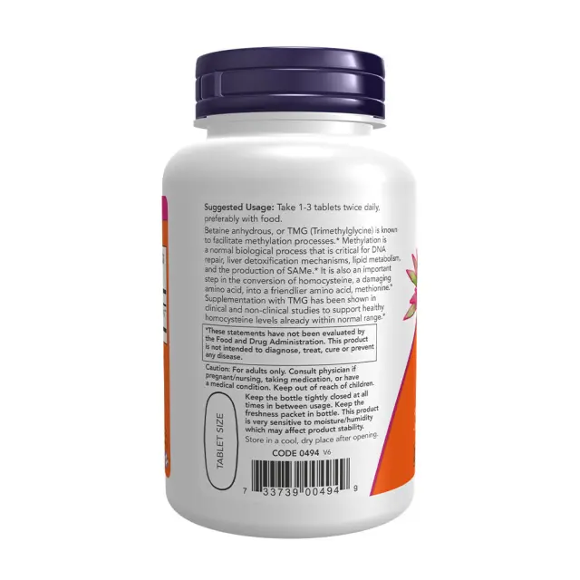 Now Foods TMG 1000mg 100 ταμπλέτες 3