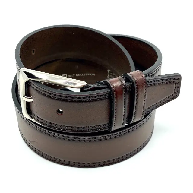Καφέ Δερμάτινη Ζώνη Full Grain 3,5 cm