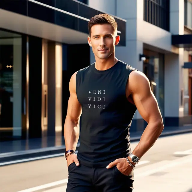 Αμάνικο Noshame® Μαύρο με τύπωμα Veni Vidi Vici - 182515 - XXL
