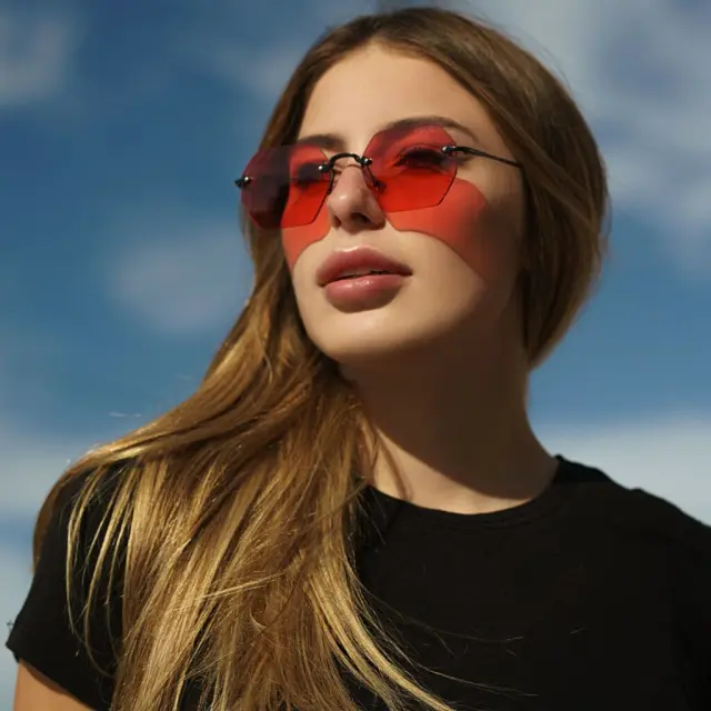 Ghetto Hexagon Sunglasses Black Frame For Women 2