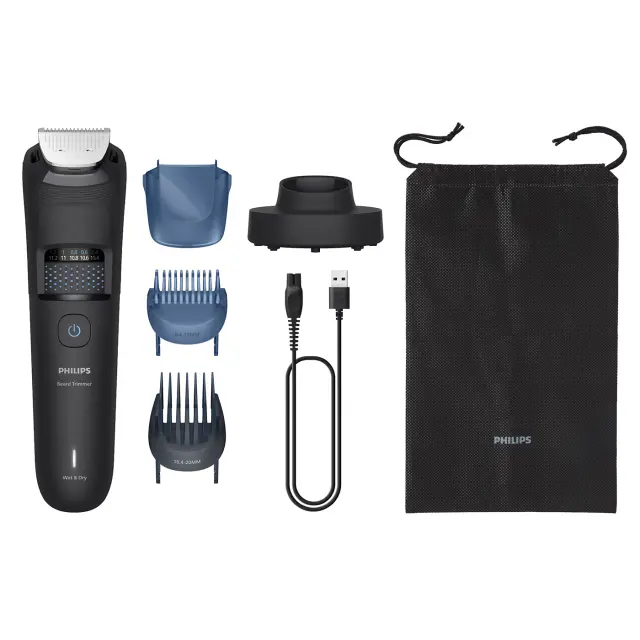 Philips Beardtrimmer 5000 Σετ Επαναφορτιζόμενης Κουρευτικής Μηχανής Μαύρο BT5780/15