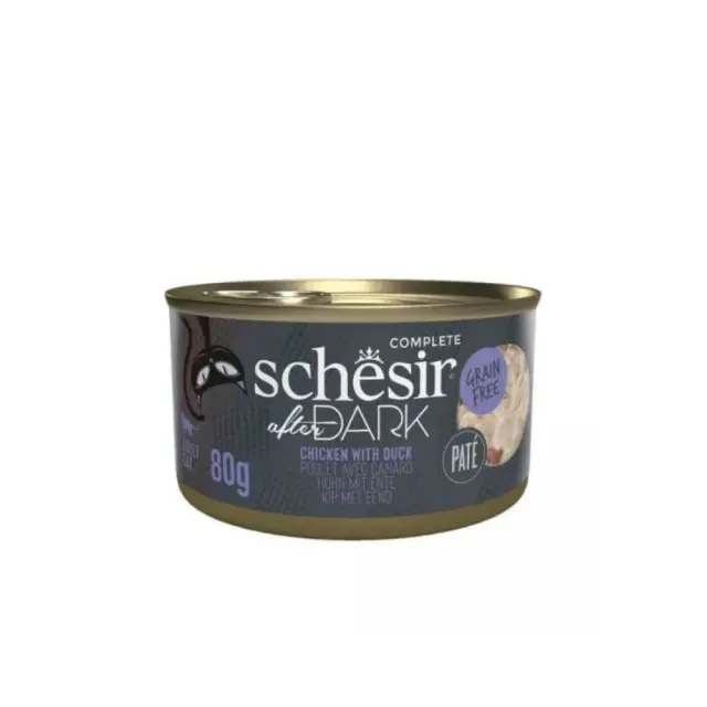 Υγρή Τροφή Γάτας Grain Free Schesir After Dark Wholefood Κοτόπουλο με Πάπια -80gr