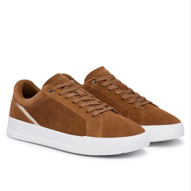 Ανδρικά Δερμάτινα Sneakers Tommy Hilfiger FM0FM05880-GVQ Ταμπά Καστόρι Ταμπά - 41 2
