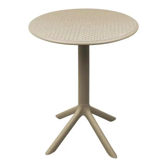 Τραπεζαρία Mercon Zoi pakoworld σετ 3τεμ cappuccino PP Φ60x75εκ 3