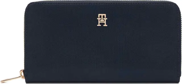 Tommy Hilfiger Γυναικείο Μεγάλο Πορτοφόλι TH Icon Large Zip-Around Nylon Σκούρο Μπλε