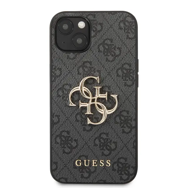 Guess PU 4G Metal Logo Case for iPhone 13 Grey 3