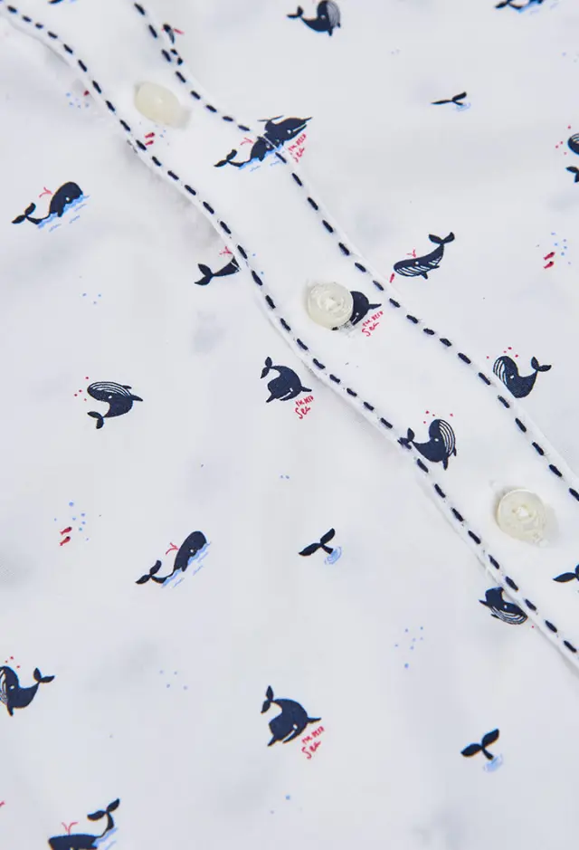 Boboli Poplin πουκάμισο με τύπωμα για αγόρι 823070-9780 3