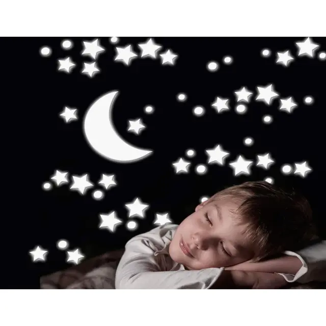Αυτοκόλλητα Φωσφορίζοντα Ango White Stars Large 18003