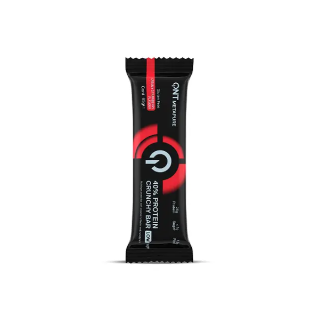 QNT | 40% Protein Crunchy Bar Creamy Strawberry Μπάρα Πρωτεΐνης Με Γεύση Φράουλα | 65gr