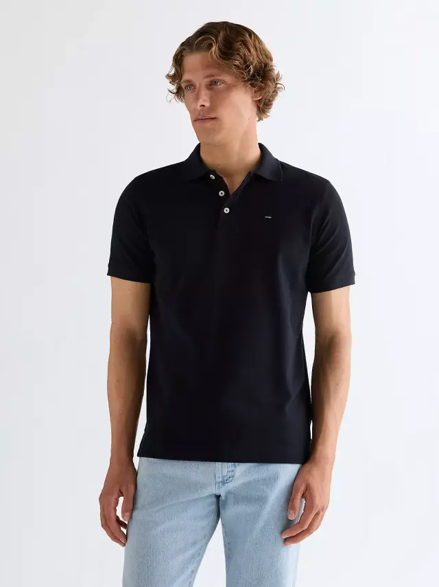 Wrangler Ανδρικό Pique Polo Shirt 112378426 – Black - 3XL