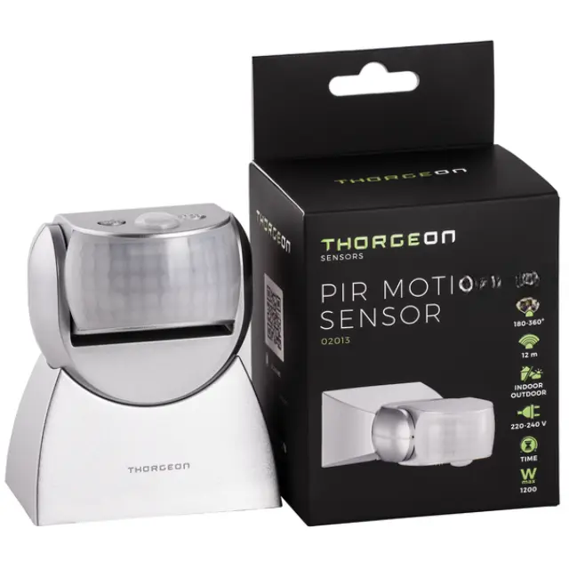 PIR Motion Sensor 12m 300W IP65 max1200W silver