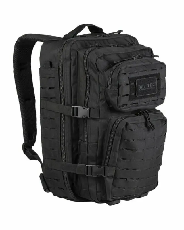 Mil-Tec US Assault Backpack Laser Cut Large Black-Σακίδιο Πλάτης Laser Cut 36 Λίτρων Μαύρο - 01-Black-Μαύρο