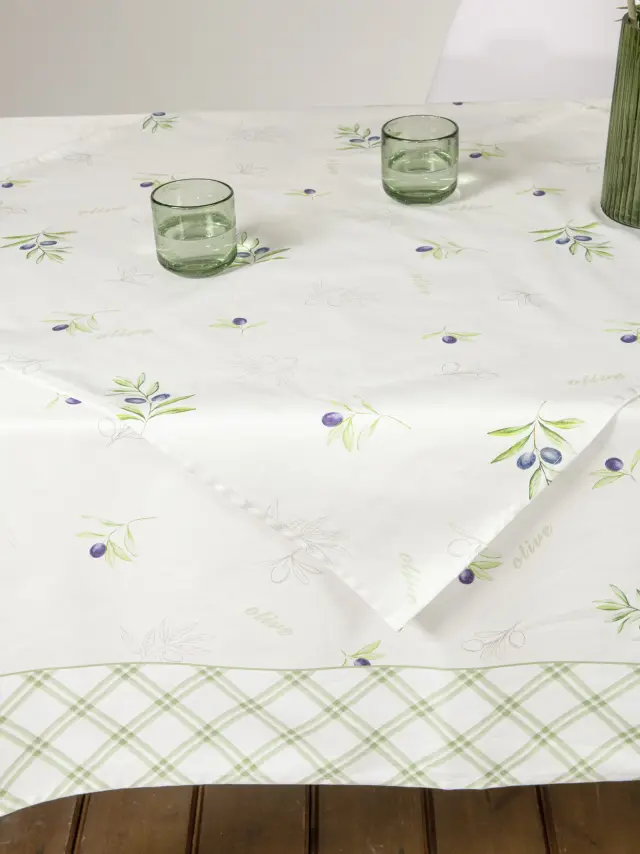 Τραπεζομάντηλο 140x240 Nima Olive White-Green 100% βαμβακερό 2