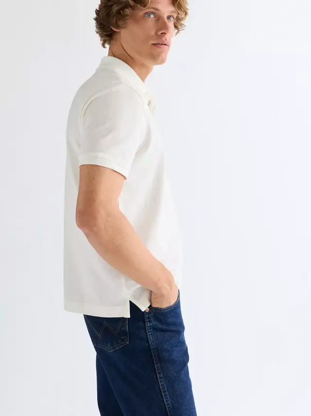 Wrangler Ανδρικό Pique Polo Shirt 112377979 – Worn White - XXL 3