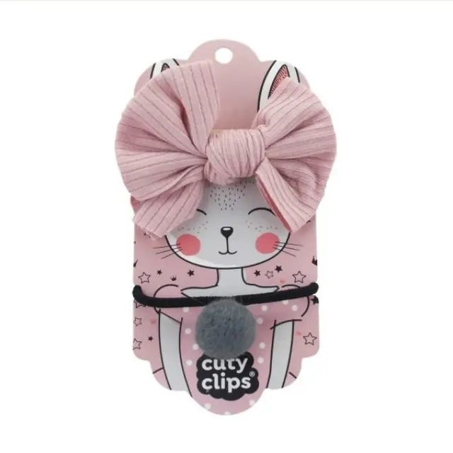 Cuty Clips Boss Bunny Παιδική Κορδέλα & Λαστιχάκι Μαλλιών No3 - Ροζ