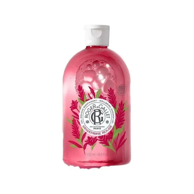 Roger & Gallet Wellbeing Shower Gel Gingembre Rouge 500 ml – Αναζωογονητικό Αφρόλουτρο με Τζίντζερ & Pink Berry