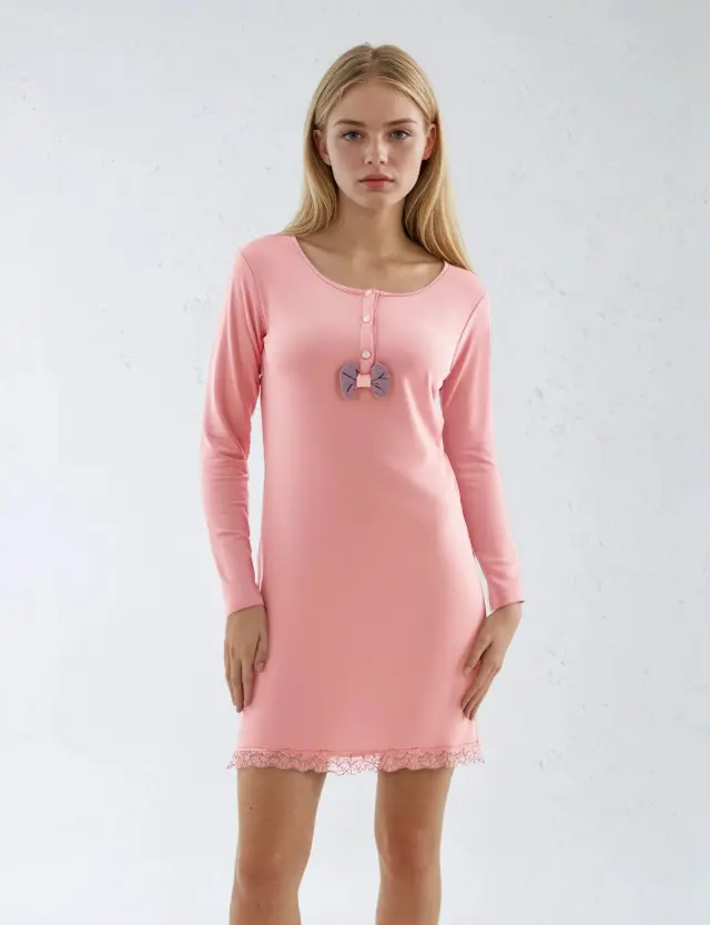 W463 - Pink Glow - NIGHTGOWN SOLID - S 2