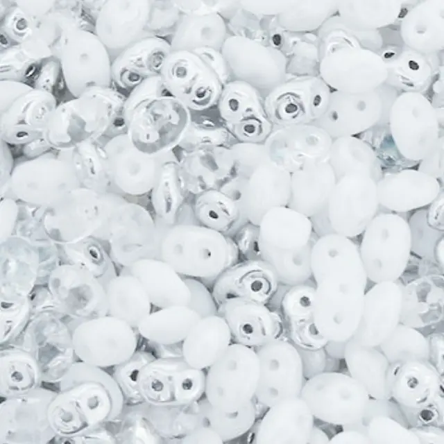 Χάντρα Superduo - Mix White Wedding - 2.5x5mm ~10gr