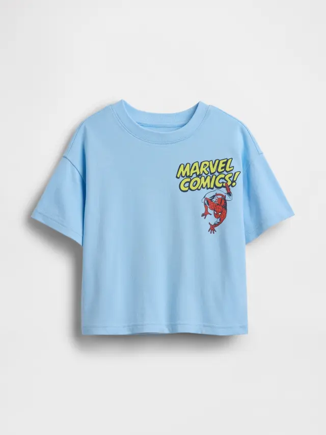 Βρεφική & Νηπιακή Μπλούζα Oversized με Σχέδια Marvel Blue