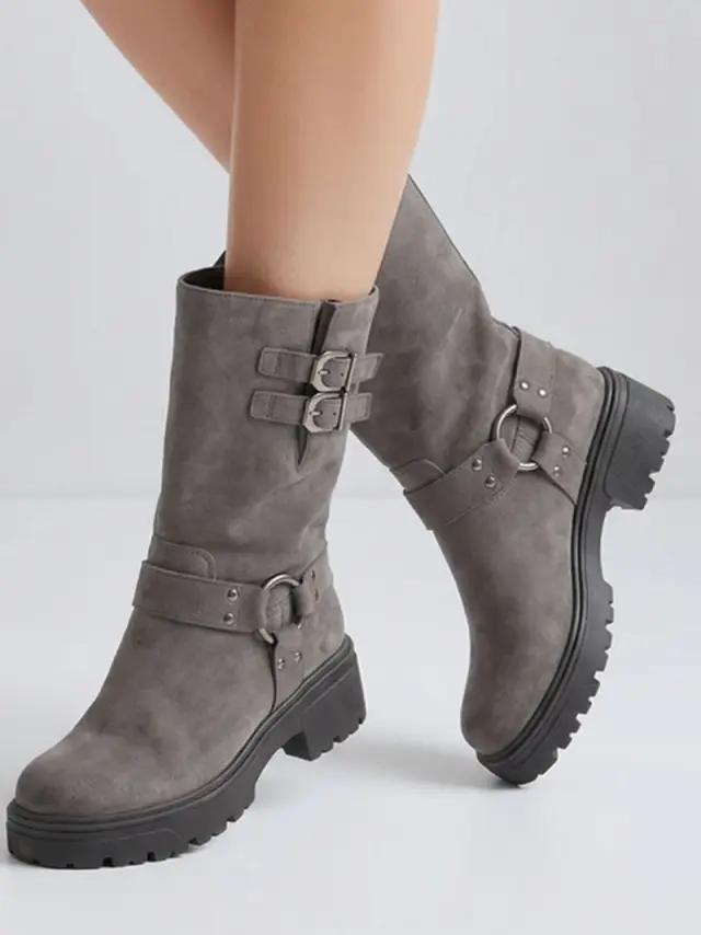 Gabor Μποτάκια Γυναικείο δέρμα Nubuck Γκρί GAB/71762 78-MOHAIR - 42 2