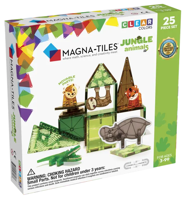 Magna-Tiles Μαγνητικό Παιχνίδι Μαγνητικά Πλακίδια Jungle Animals 25 Κομμάτια για 3+ ετών 21225