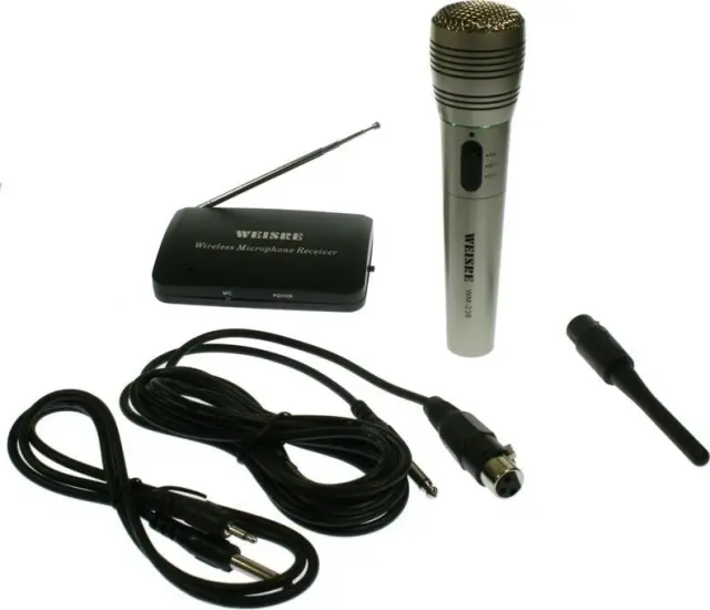 Weisre Ασύρματο Μικρόφωνο Karaoke σε Ασημί Χρώμα 2