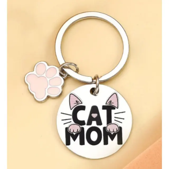 Μπρελόκ Γάτα "Cat Mom" Διάμ.3cm 3