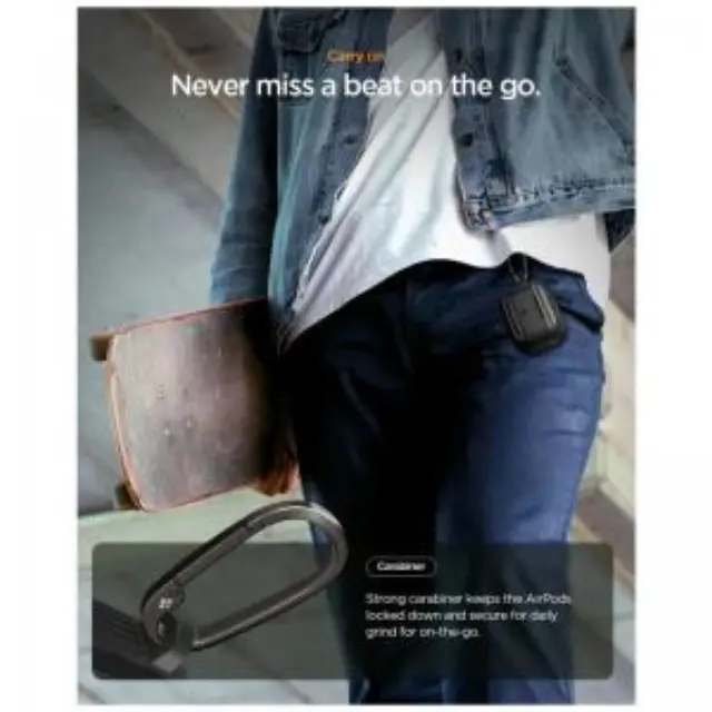 Θήκη Σιλικόνης Spigen Apple AirPods Pro 3 με Γάντζο Rugged Armor Μαύρο N69468 3
