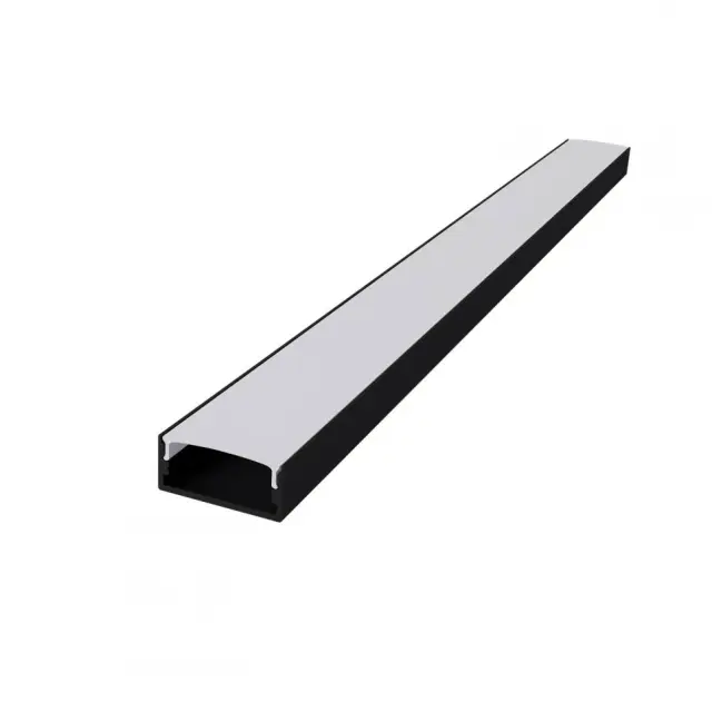 Aca Light NORM ΠΡΟΦΙΛ ΑΛΟΥΜΙΝΙΟΥ ΜΑΥΡΟ ΜΕ ΟΠΑΛ ΚΑΛΛΥΜΑ 2m/pc