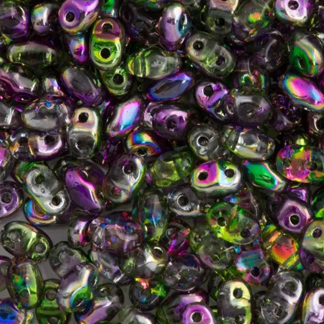 Χάντρα MiniDuo - Magic Violet Green 2x4mm ~7gr
