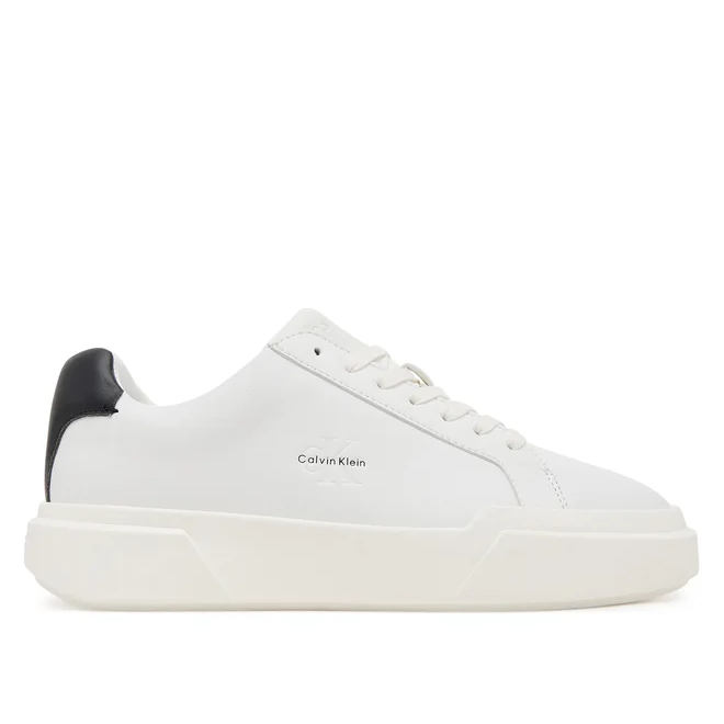 Calvin Klein - Γυναικεία Sneakers Chunky Cupsole Laceup Lth Wn YW0YW01947-01W Λευκό - 39