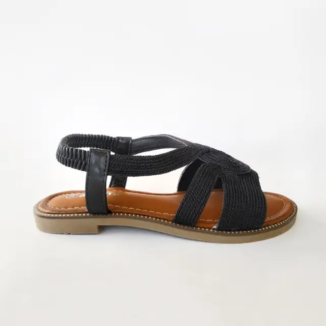 Φλατ Σανδάλι Adam’s 1-822-20020-29 Μαύρο - 36